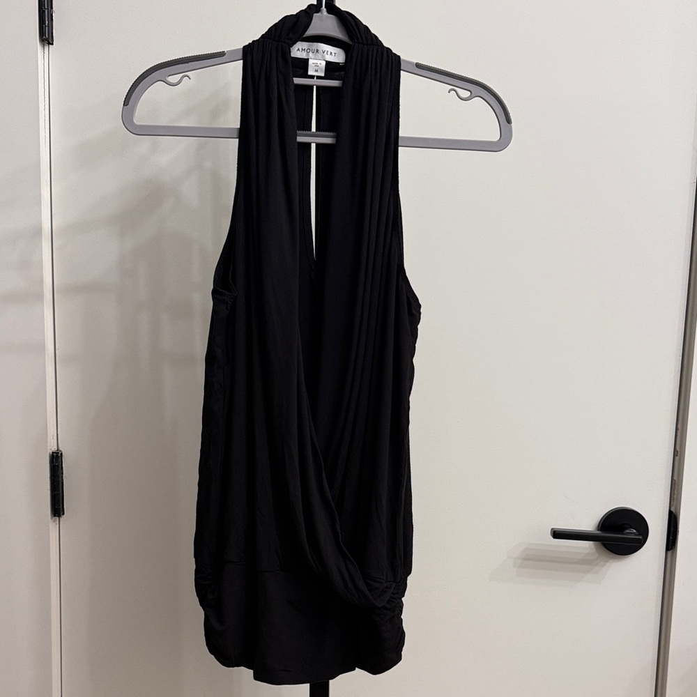 Amour Vert Agnes Sleeveless Surplice Top